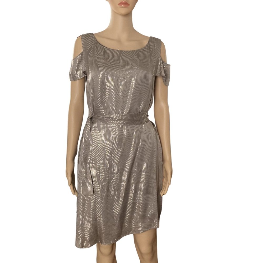 Geren Ford Silk Asymmetrical Champagne Dress SZ S